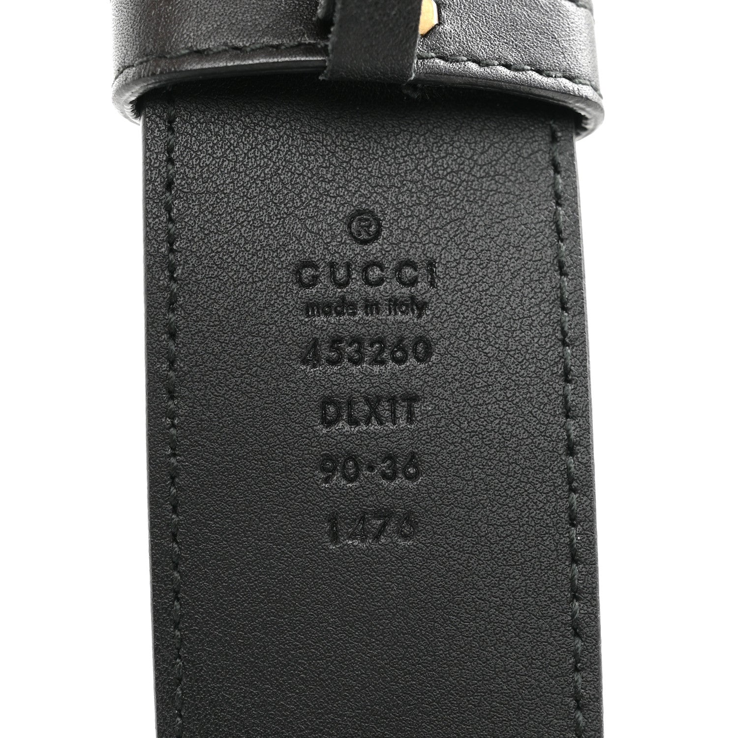 Moon Calfskin Pearl Double G 40mm Belt 90 36 Black Cream