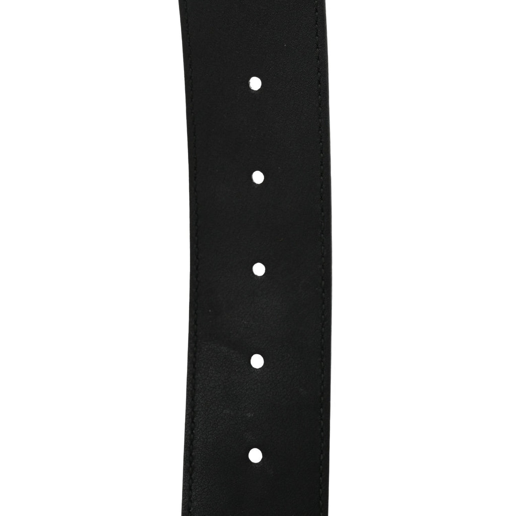 GG Supreme Monogram Selleria Calfskin Interlocking G 40mm Belt 80 32 Black Grey