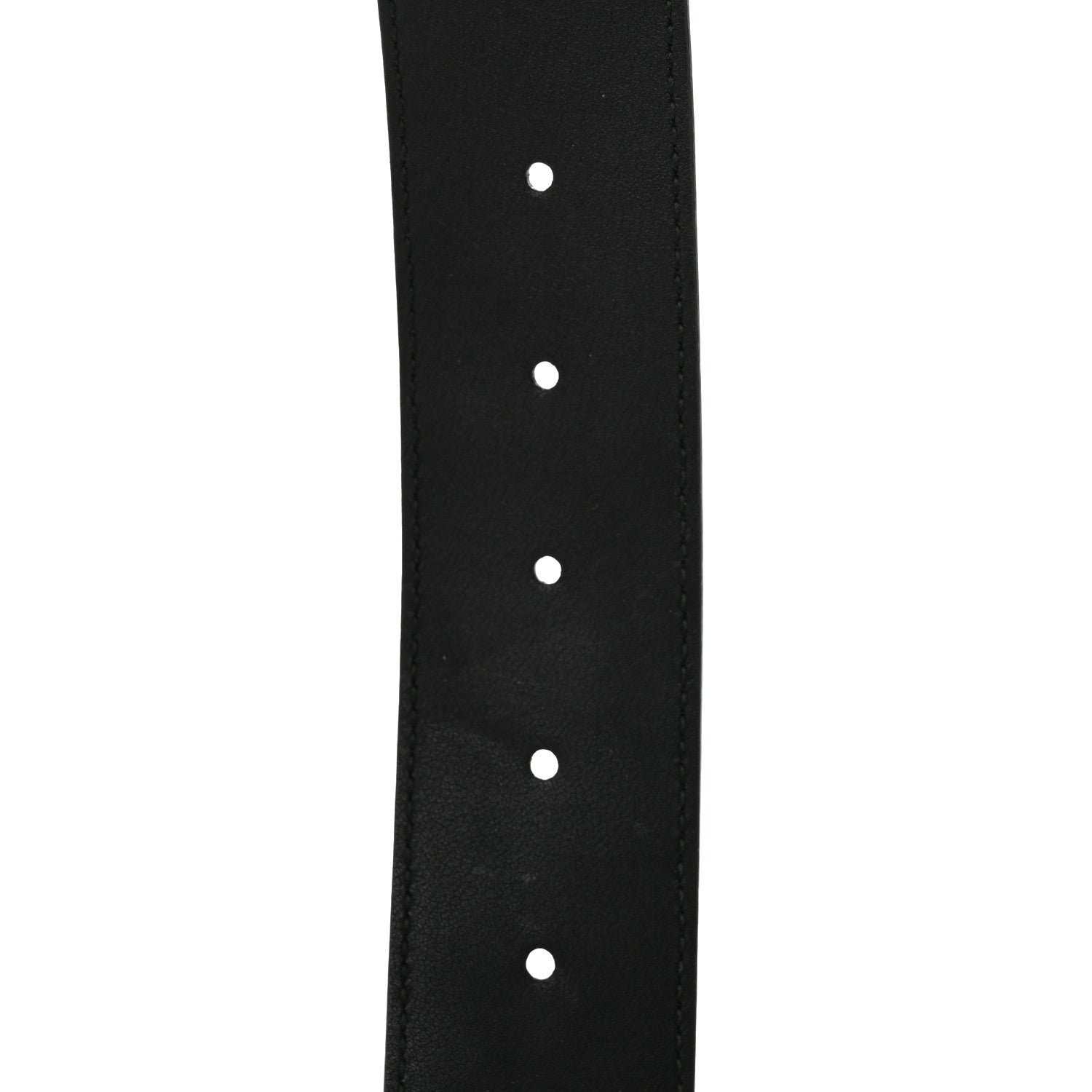 GG Supreme Monogram Selleria Calfskin Interlocking G 40mm Belt 80 32 Black Grey