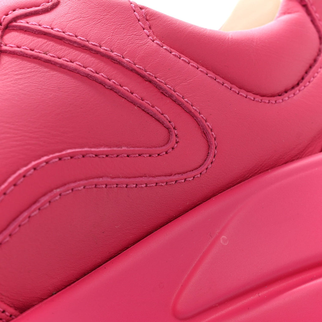 Calfskin Logo Womens Rhyton Sneakers 35 Box Pink