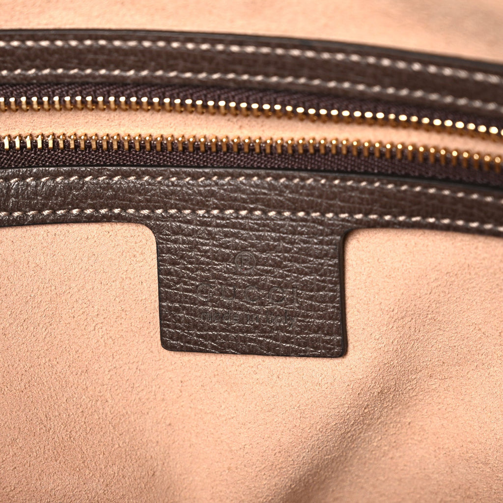 GG Supreme Monogram Web Small Ophidia Shoulder Bag Brown