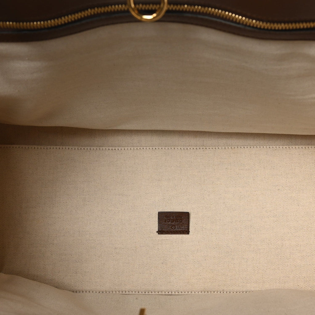 GG Supreme Monogram Fake/Not Large Retro Interlocking G Tote Bag Beige Brown Sugar