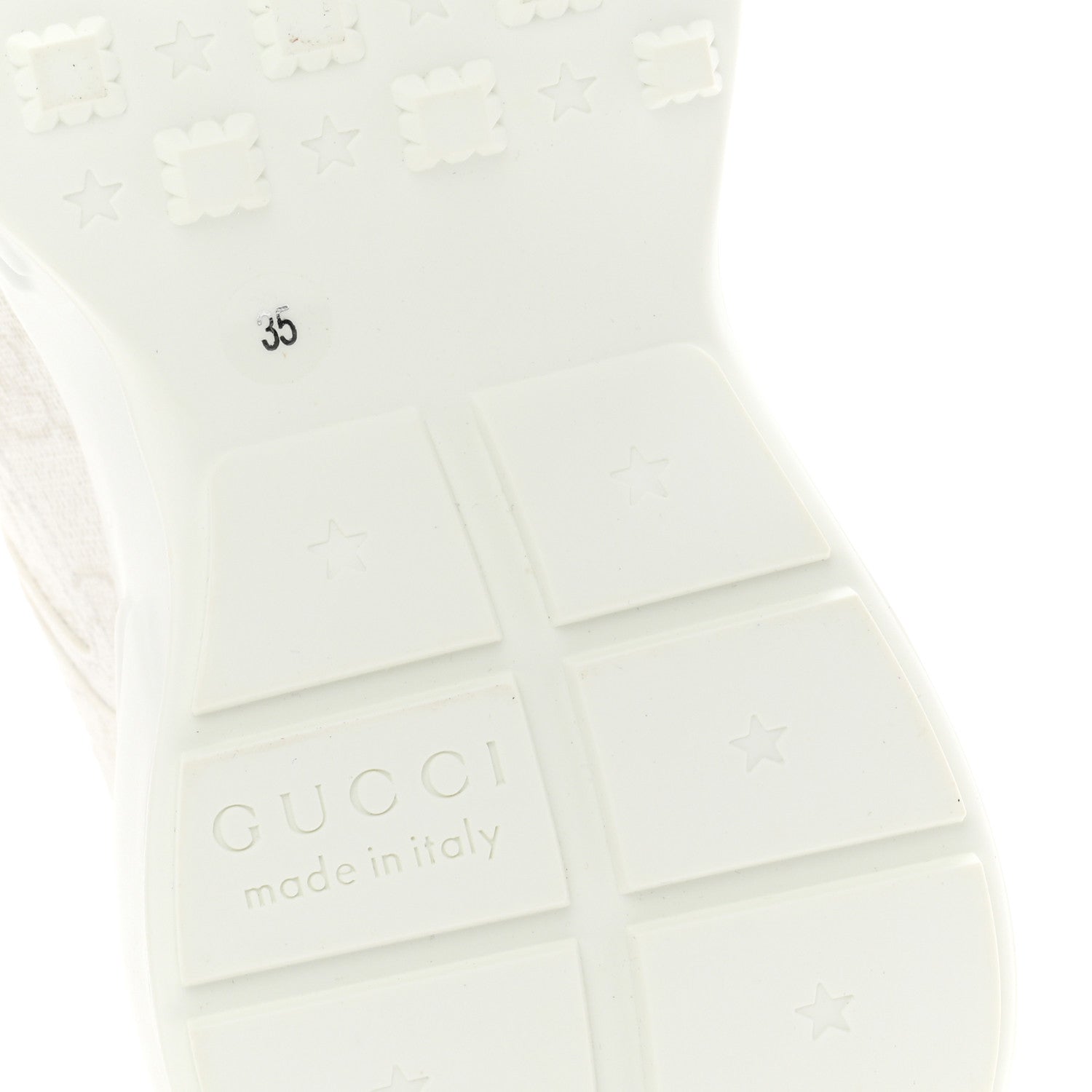 GG Supreme Monogram Womens Rhyton Sneakers 35 White