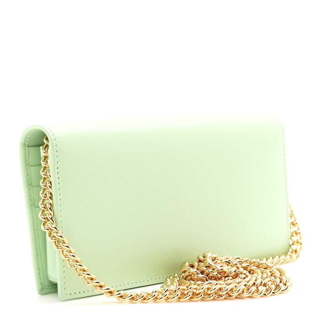 Boarded Plutone Calfskin Horsebit 1955 Wallet On Chain Green