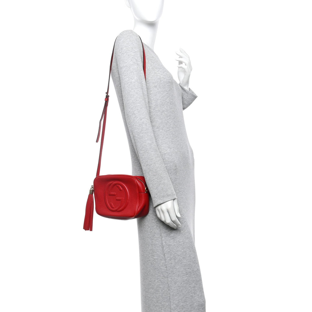 Pebbled Calfskin Small Soho Disco Bag Tabasco Red