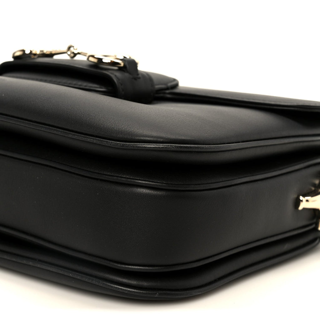 Arabella Calfskin Horsebit 1955 Soft Small Shoulder Bag Black