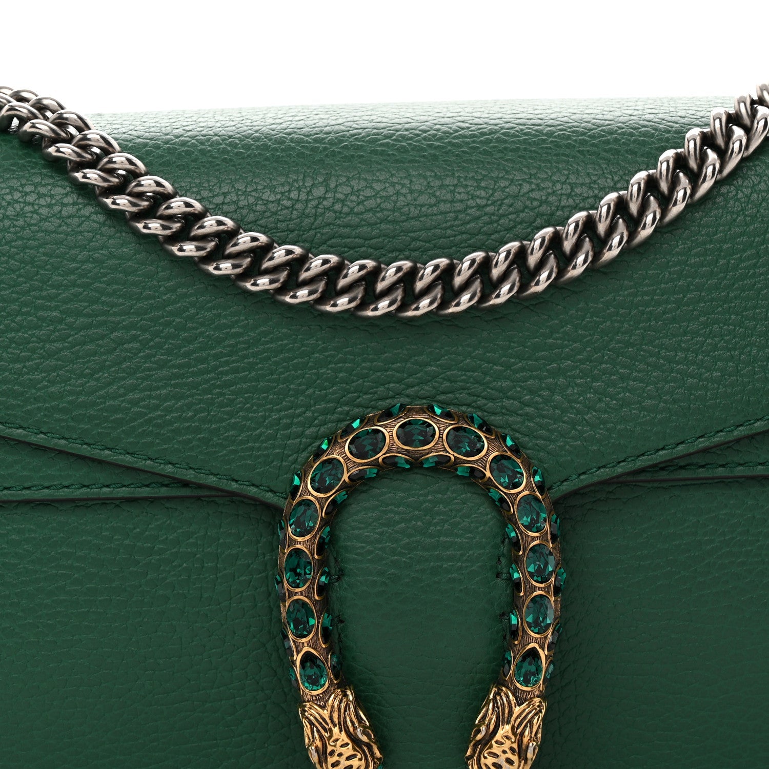 Pebbled Calfskin Small Dionysus Shoulder Bag Emerald