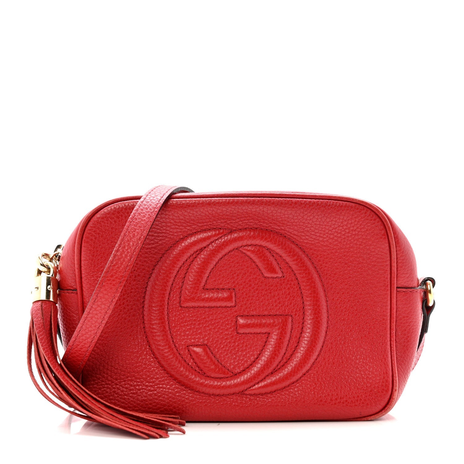 Pebbled Calfskin Small Soho Disco Bag Tabasco Red