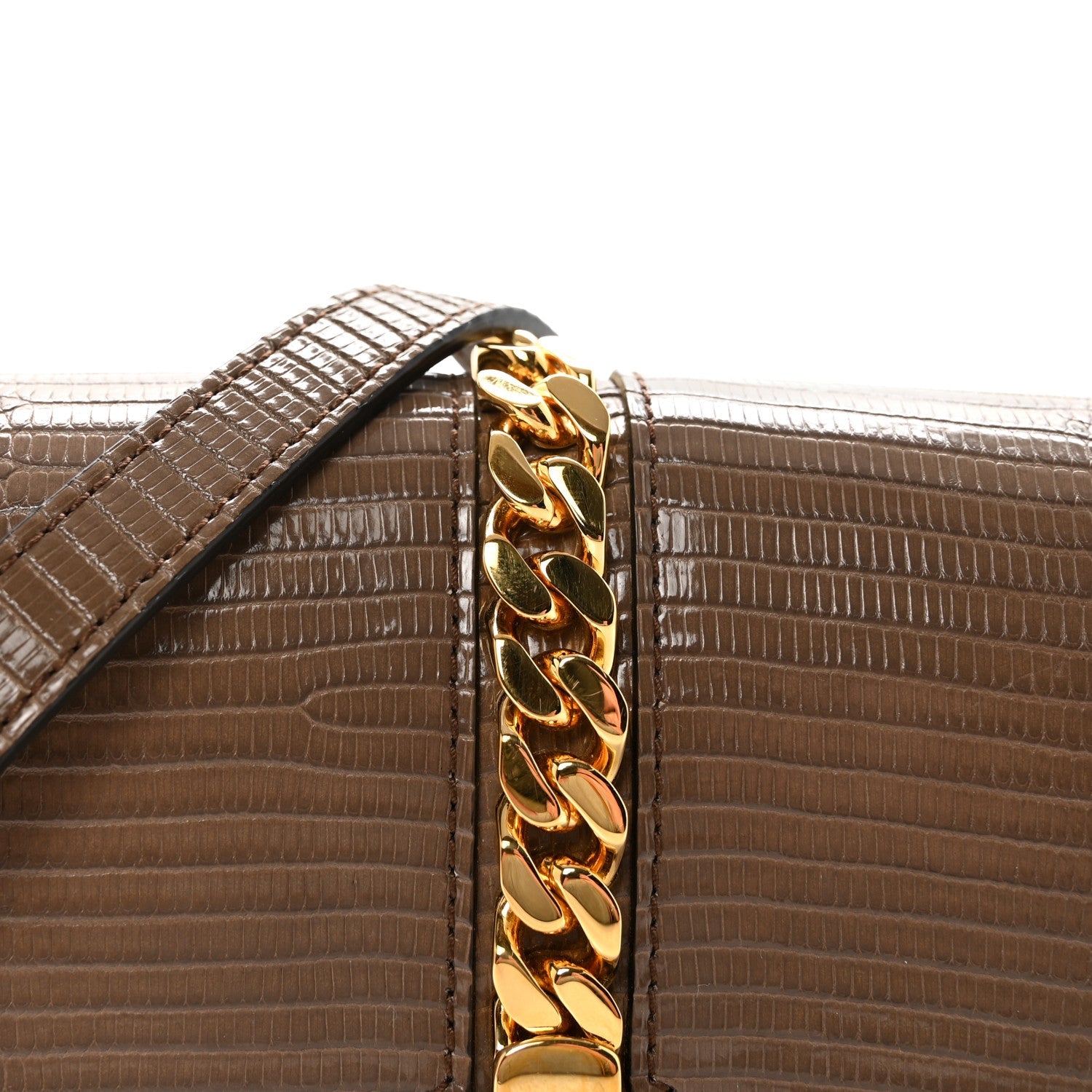 Lizard Mini Sylvie 1969 Messenger Bag Taupe