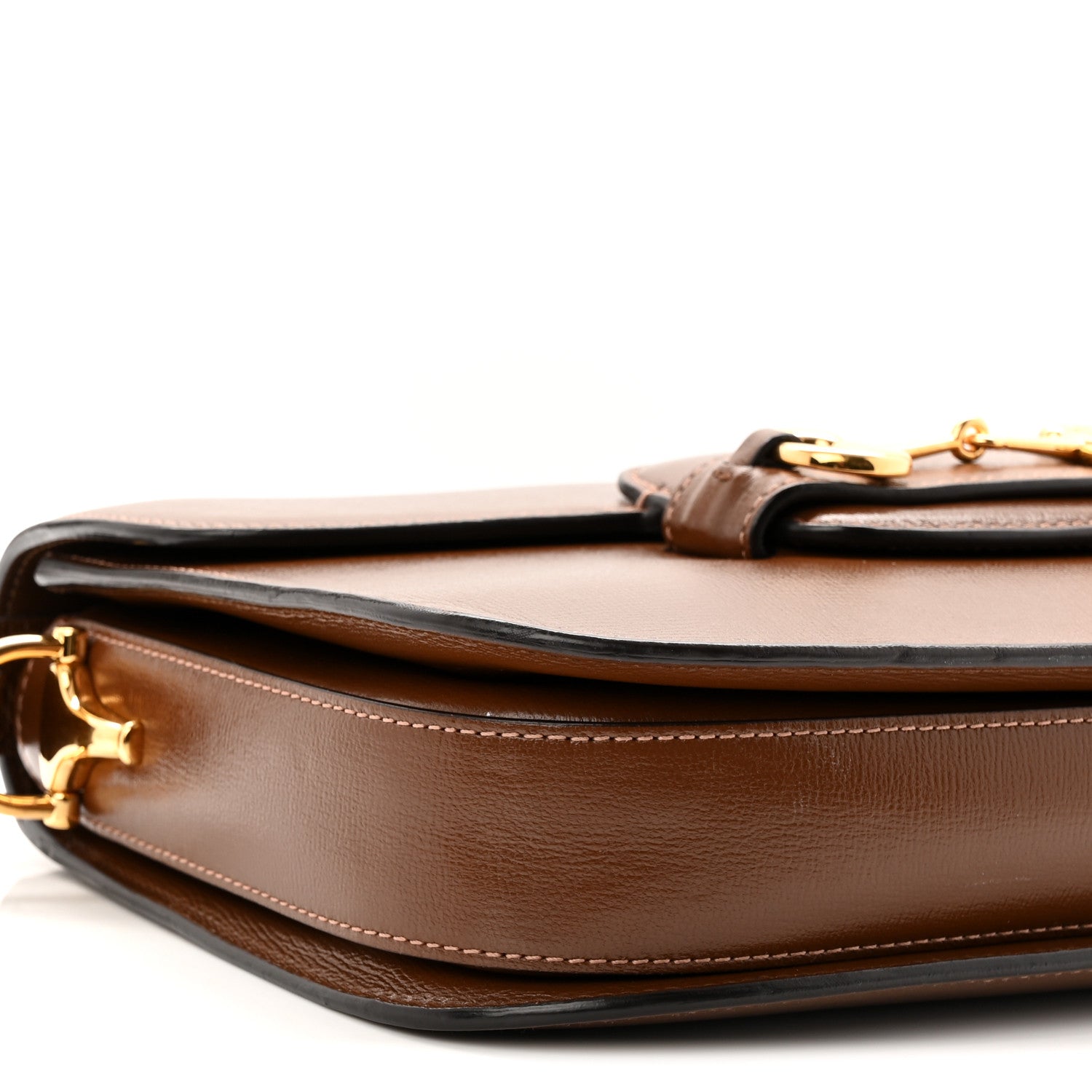 Azalea Calfskin Horsebit 1955 Shoulder Bag Brown Sugar