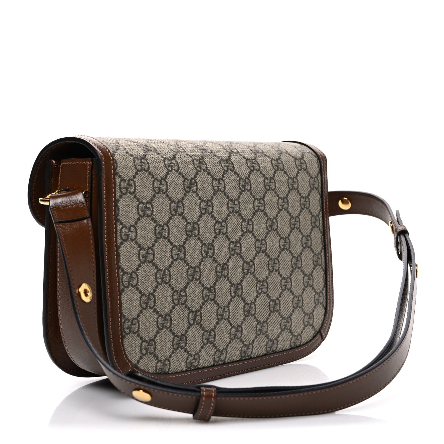 GG Supreme Monogram Horsebit 1955 Shoulder Bag Beige Brown Sugar