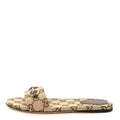 Monogram Horsebit Slide Sandals 37 Camel Ebony