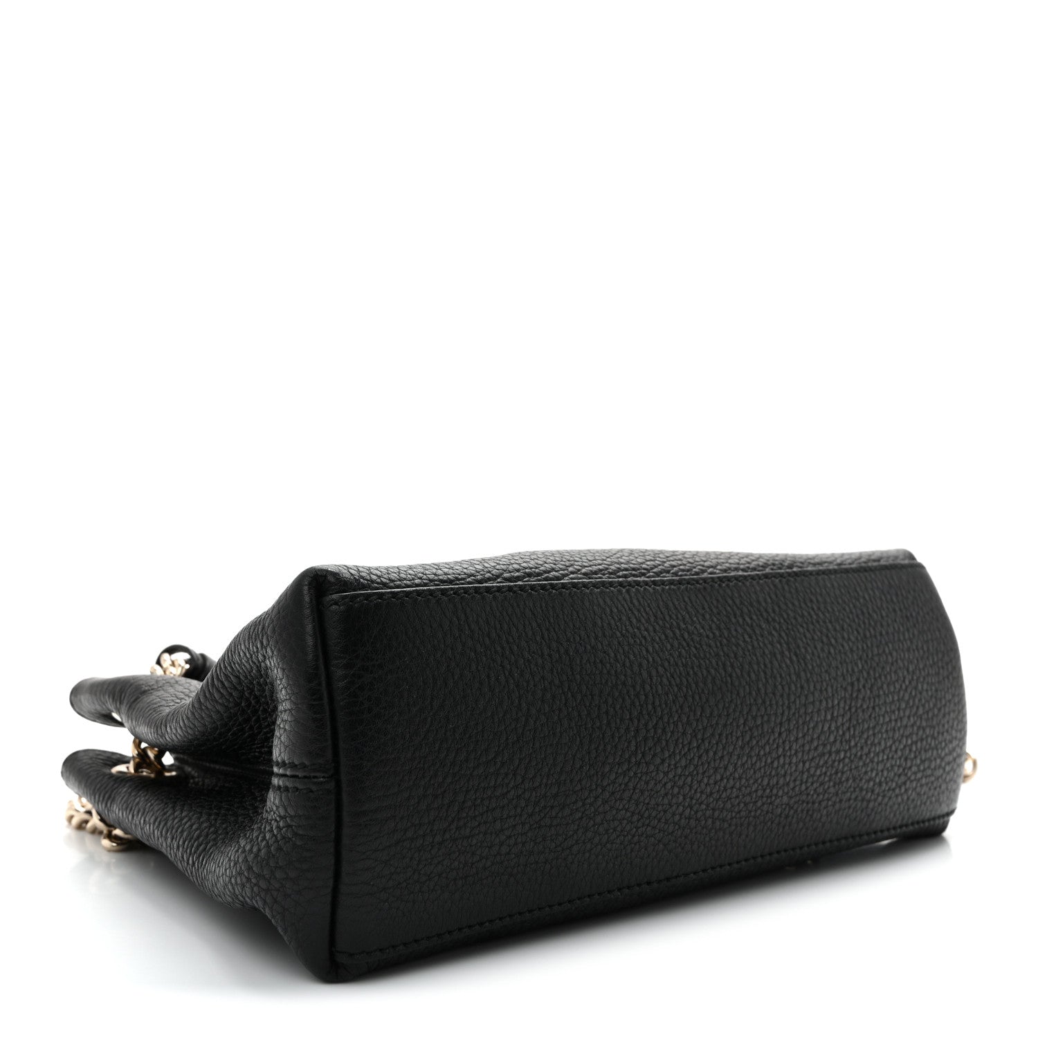 Pebbled Calfskin Small Soho Chain Shoulder Bag Black