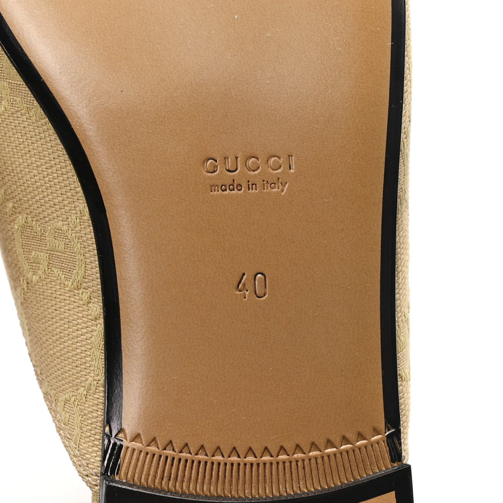 Canvas GG Monogram Womens Princetown Slippers 40 Egypt Salt