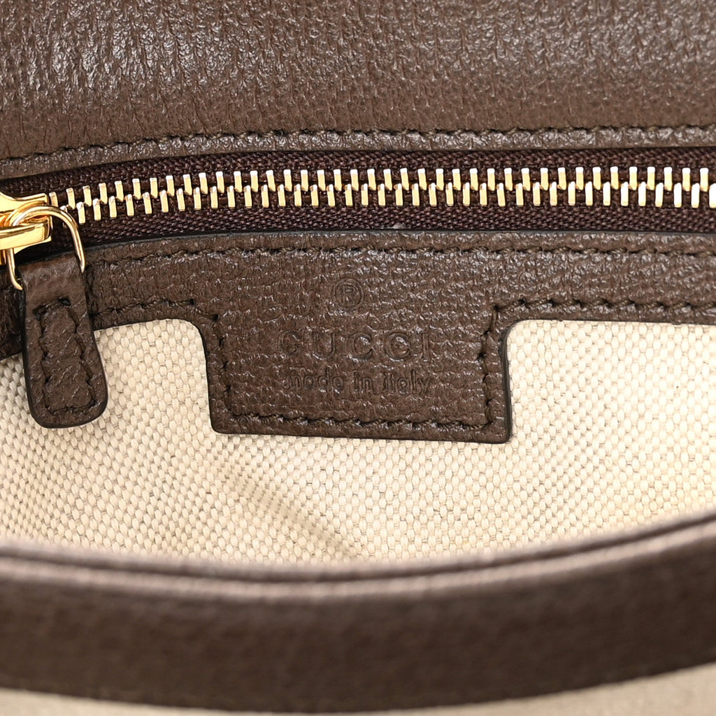 GG Supreme Monogram Textured Dollar Calfskin Web Medium Blondie Shoulder Flap Bag Beige Ebony New Acero