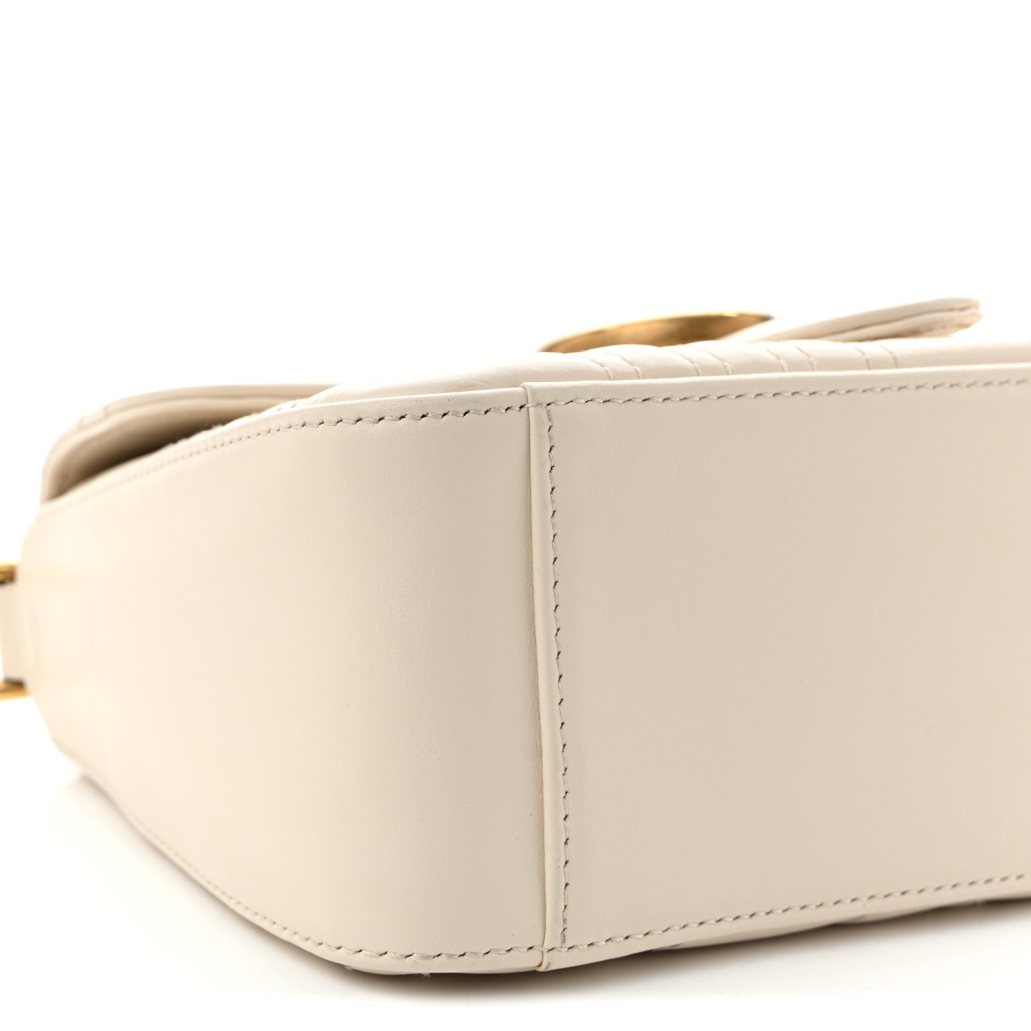 Calfskin Matelasse Mini GG Marmont Top Handle Shoulder Bag White
