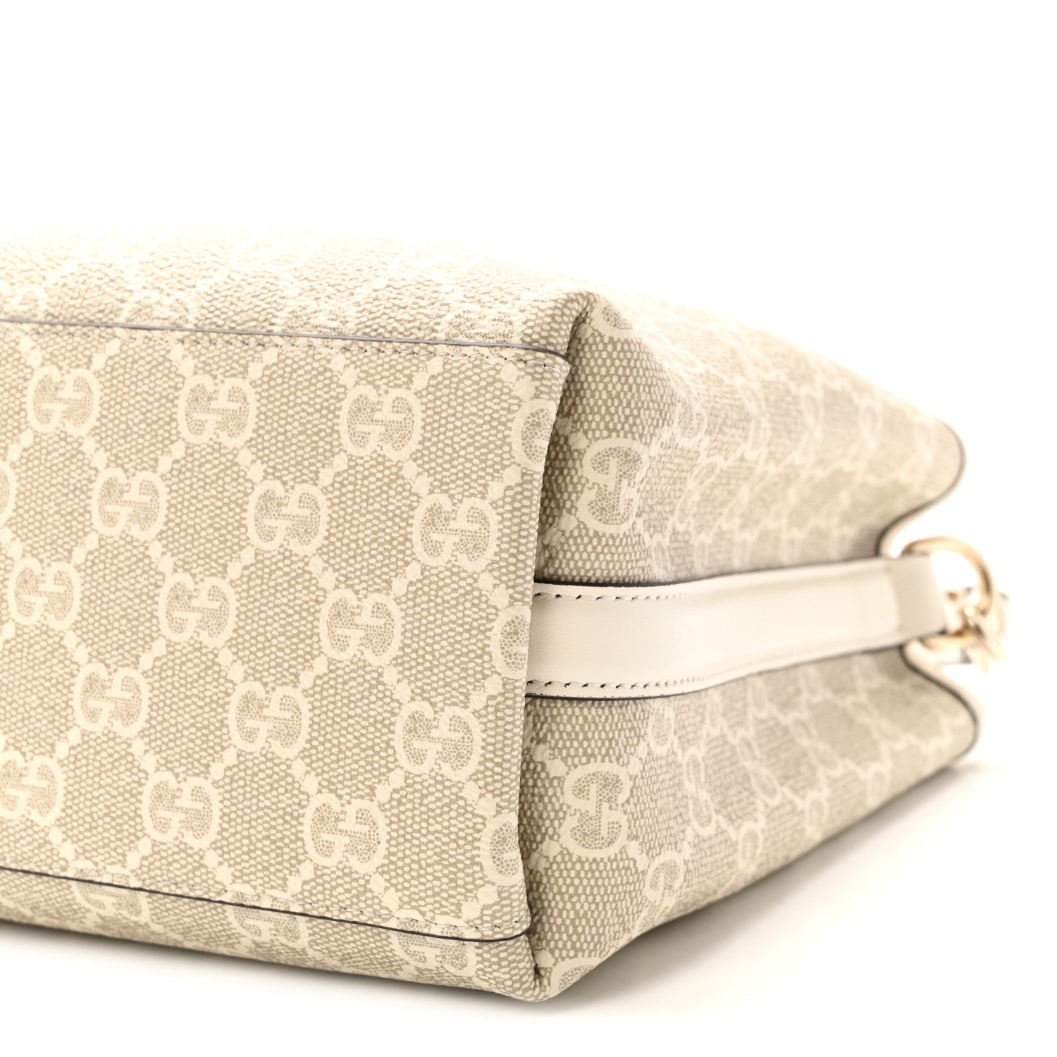 GG Supreme Monogram Emblem Small Shoulder Bag Beige White