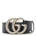 Moon Calfskin Nickel Double G 40mm Belt 75 30 Blue