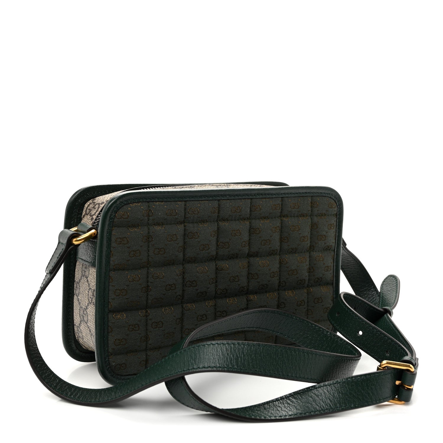 Monogram GG Mignon Textured Dollar Calfskin GG Supreme Monogram Quilted Mini GG Shoulder Bag Green Beige Ebony