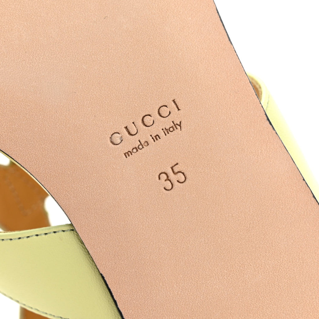 Calfskin Double G Thong Flat Sandals 35 Pistachio Green