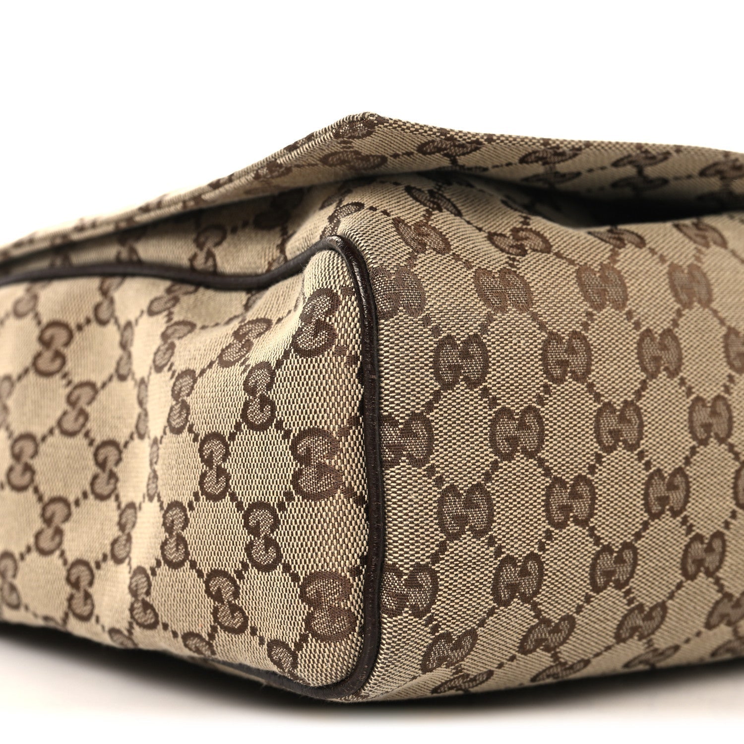 GG Monogram Medium Flap Messenger Bag Beige Dark Brown