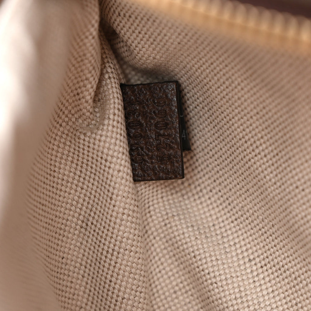 Monogram Jumbo GG Textured Dollar Calfskin Web Belt Bag Camel Ebony New Acero