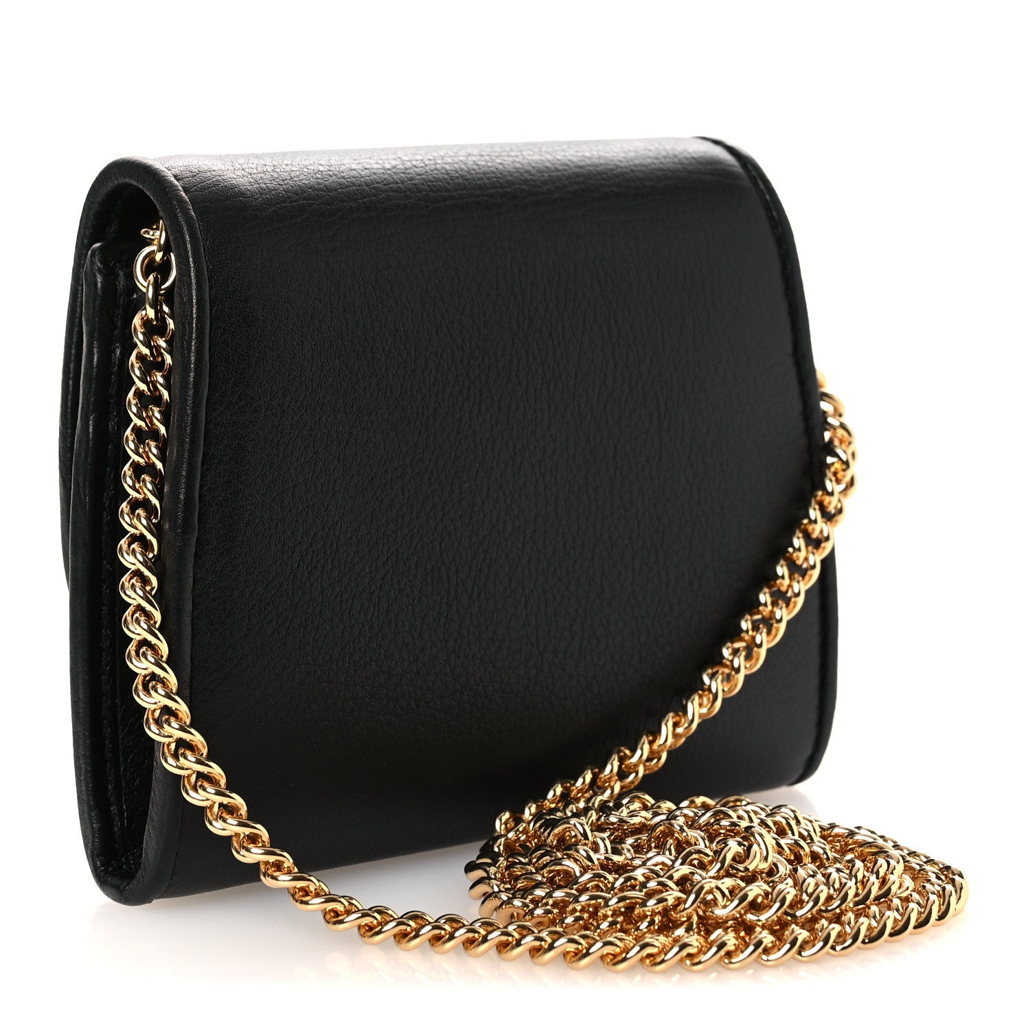 Roxy Calfskin Medium Blondie Chain Wallet Black