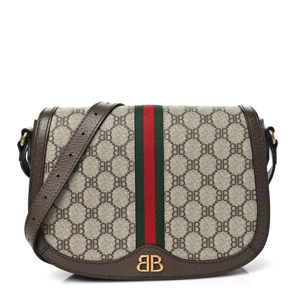 X  BB Supreme Monogram Web Small Ophidia Shoulder Bag Beige New Acero