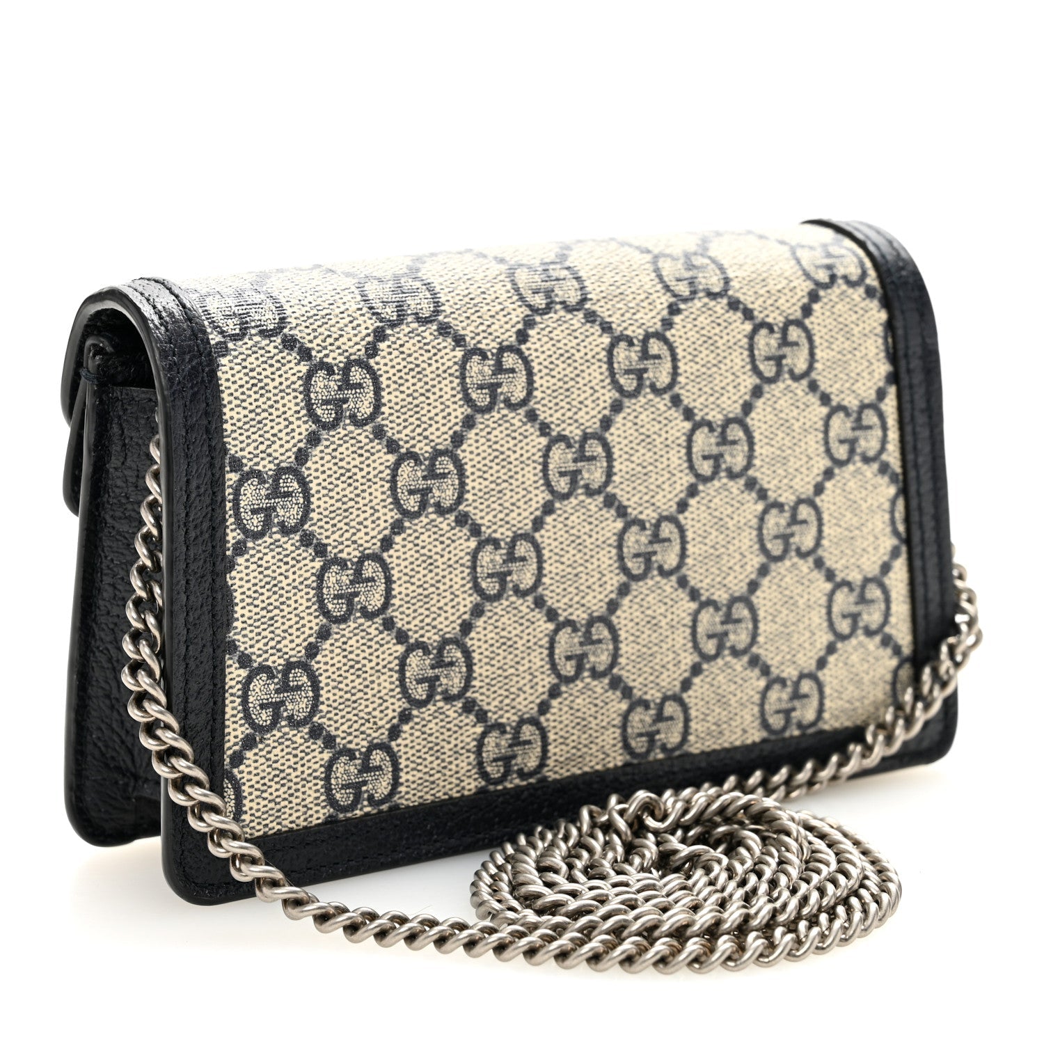 GG Supreme Monogram Textured Dollar Calfskin Super Mini Dionysus Shoulder Bag Beige Blue