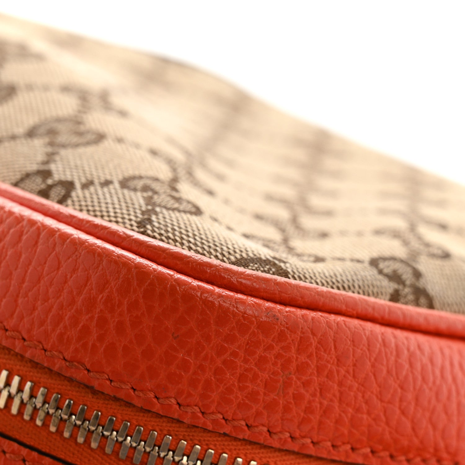 Monogram Dollar Calfskin Mini Bree Messenger Bag Beige Ebony Sun Orange