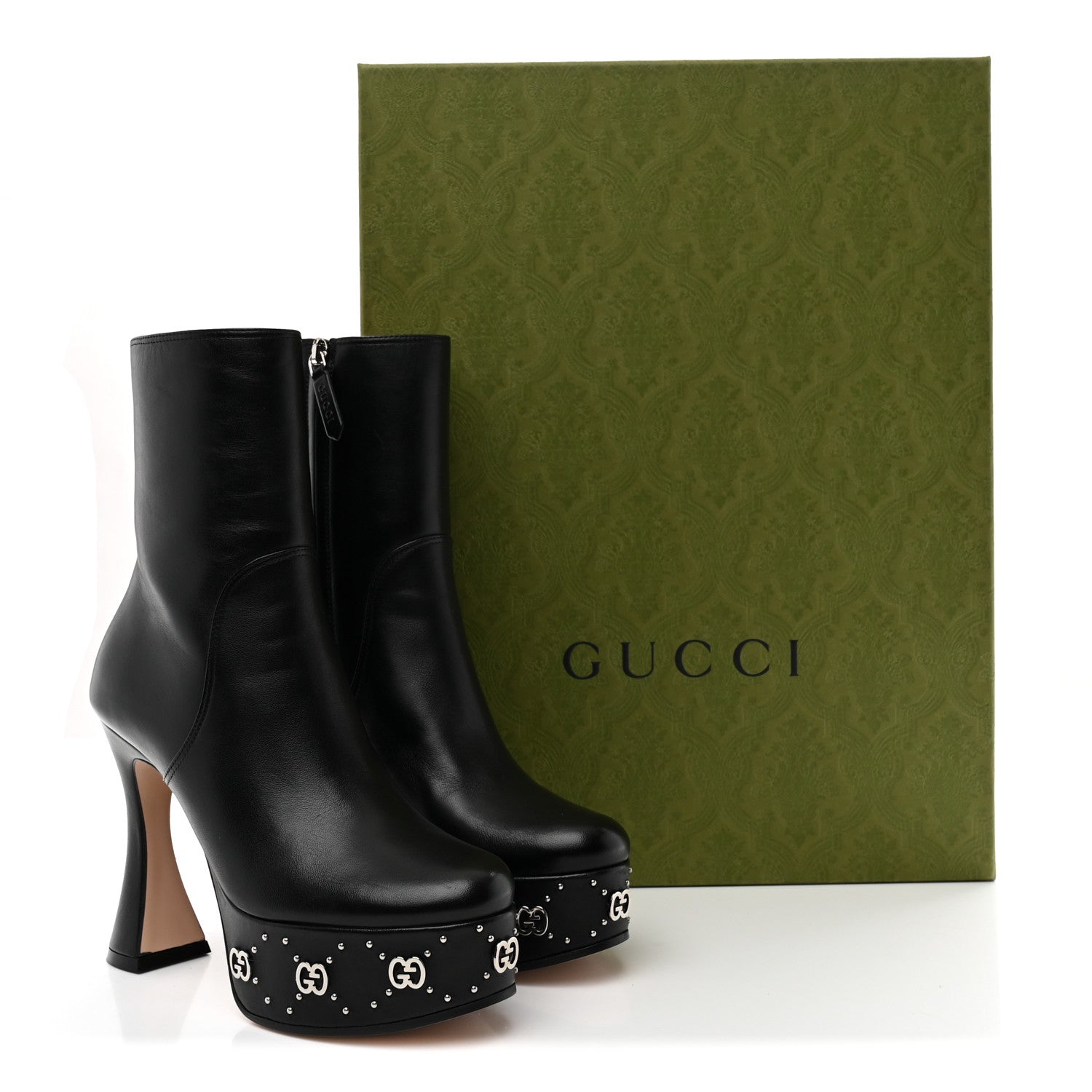 Nappa Platform Charlotte Ankle Boots 36 Black