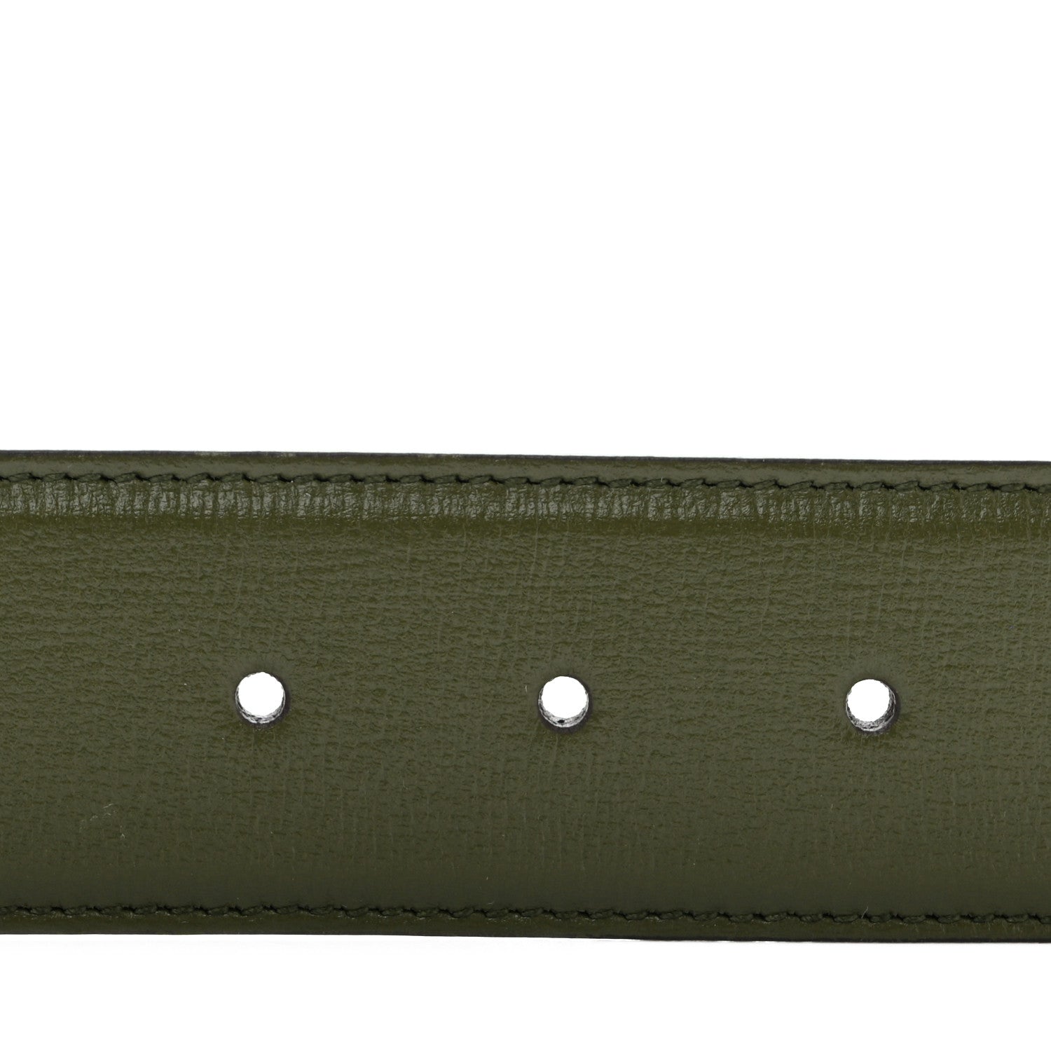 Azalea Calfskin Enamel Monochrome Double G 40mm Belt 75 30 Military Wood