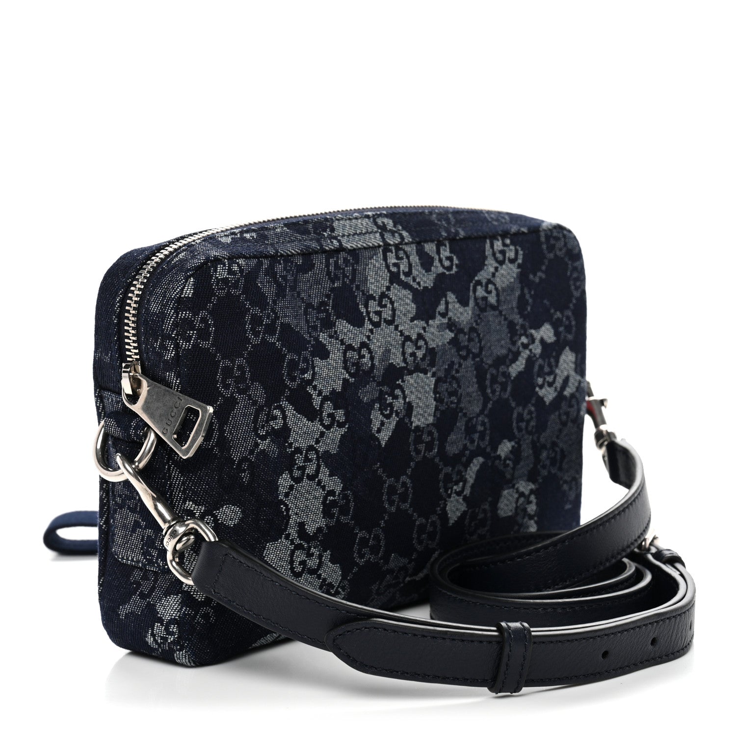 Denim GG Monogram Camouflage Small Crossbody Bag Blue