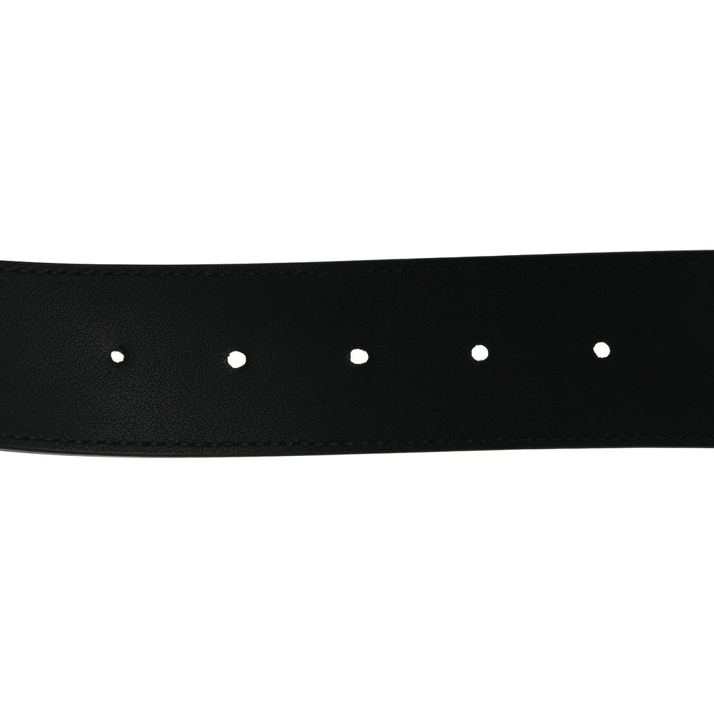 Moon Calfskin Pearl Double G 40mm Belt 85 34 Black Cream