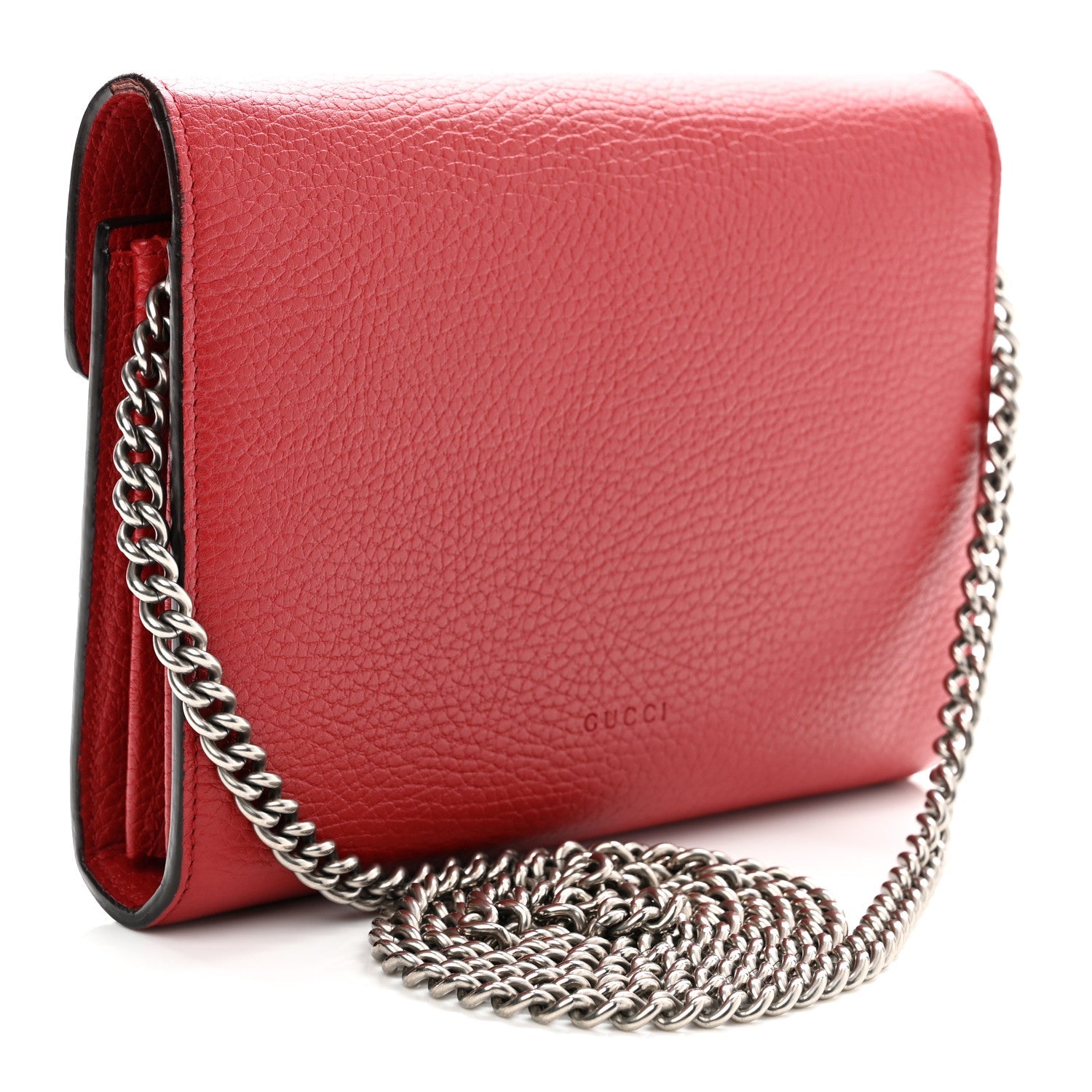 Calfskin Mini Dionysus Chain Wallet Hibiscus Red
