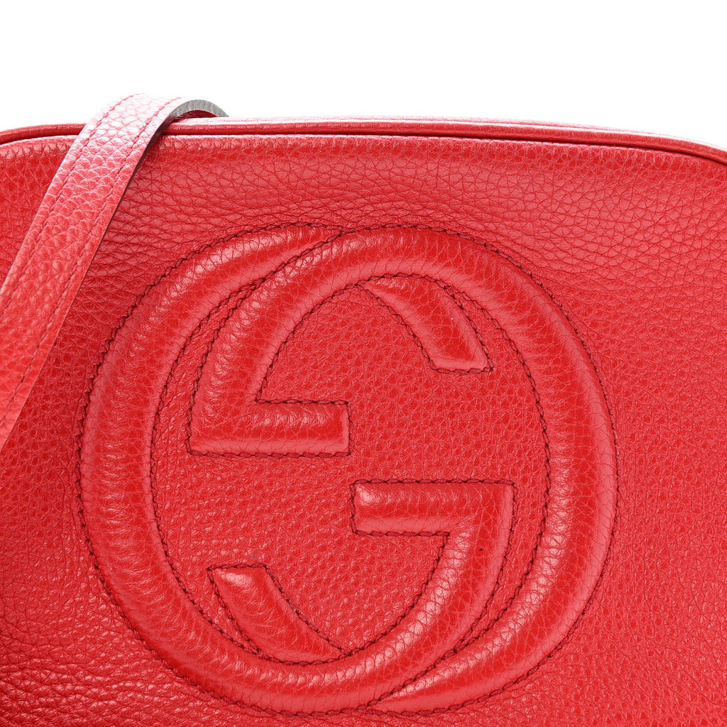 Pebbled Calfskin Small Soho Disco Bag Tabasco Red