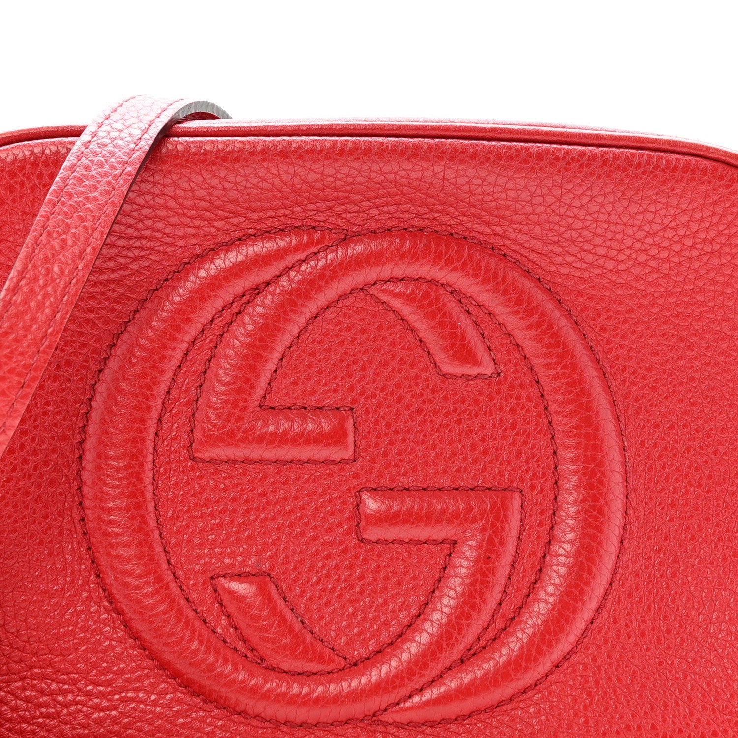 Pebbled Calfskin Small Soho Disco Bag Tabasco Red