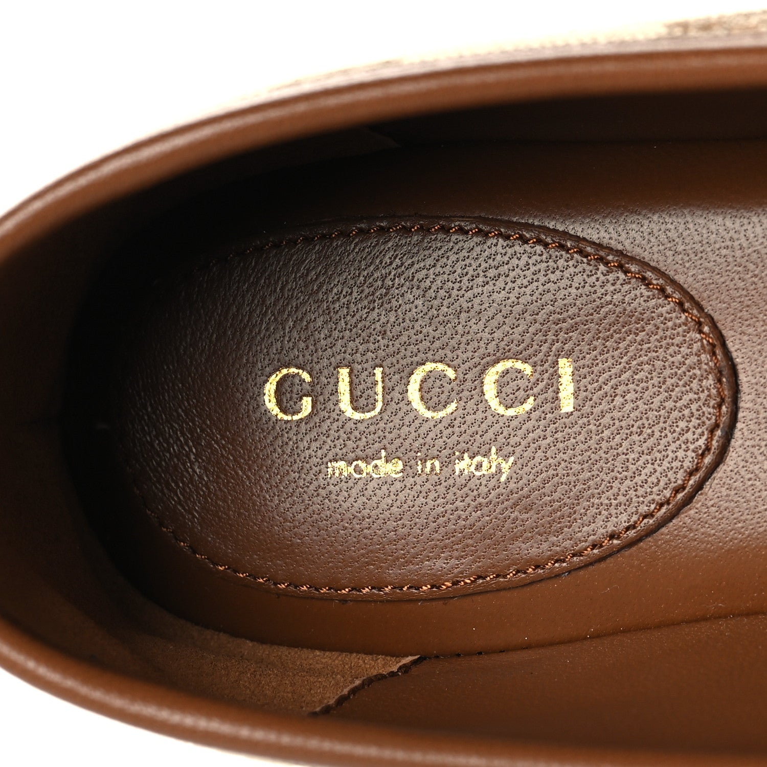 GG Monogram Horsebit Bow Ballet Flats 35.5 Beige Ebony Sundial