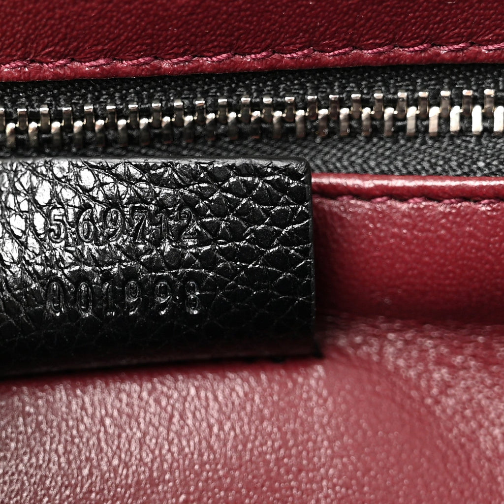 Grainy Calfskin Small Zumi Top Handle Bag Black