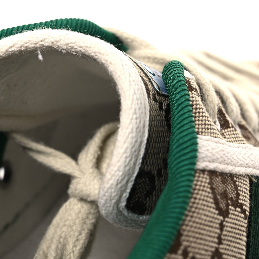 GG Monogram Web Mens 1977 Tennis Sneakers 9 Beige Ebony Mystic White Vert