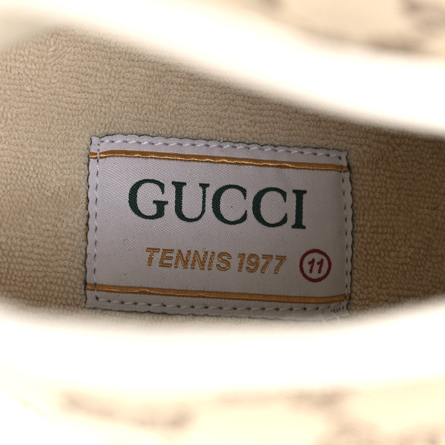 New Canvas GG Monogram Mens Tennis 1977 High Top 55mm Platform Sneakers 11 Beige Ebony Mystic White