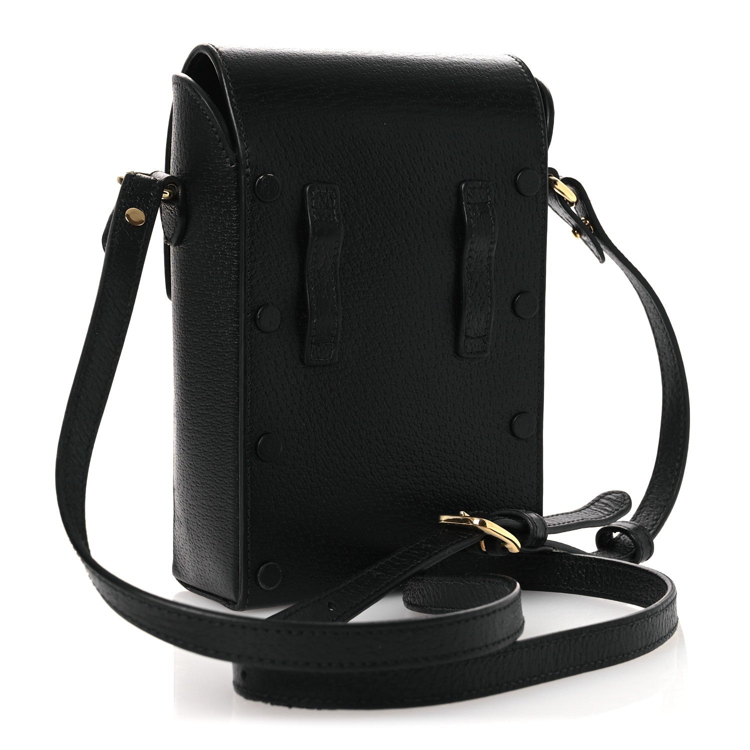 Dollar Calfskin Vertical Horsebit 1955 Crossbody Bag Black