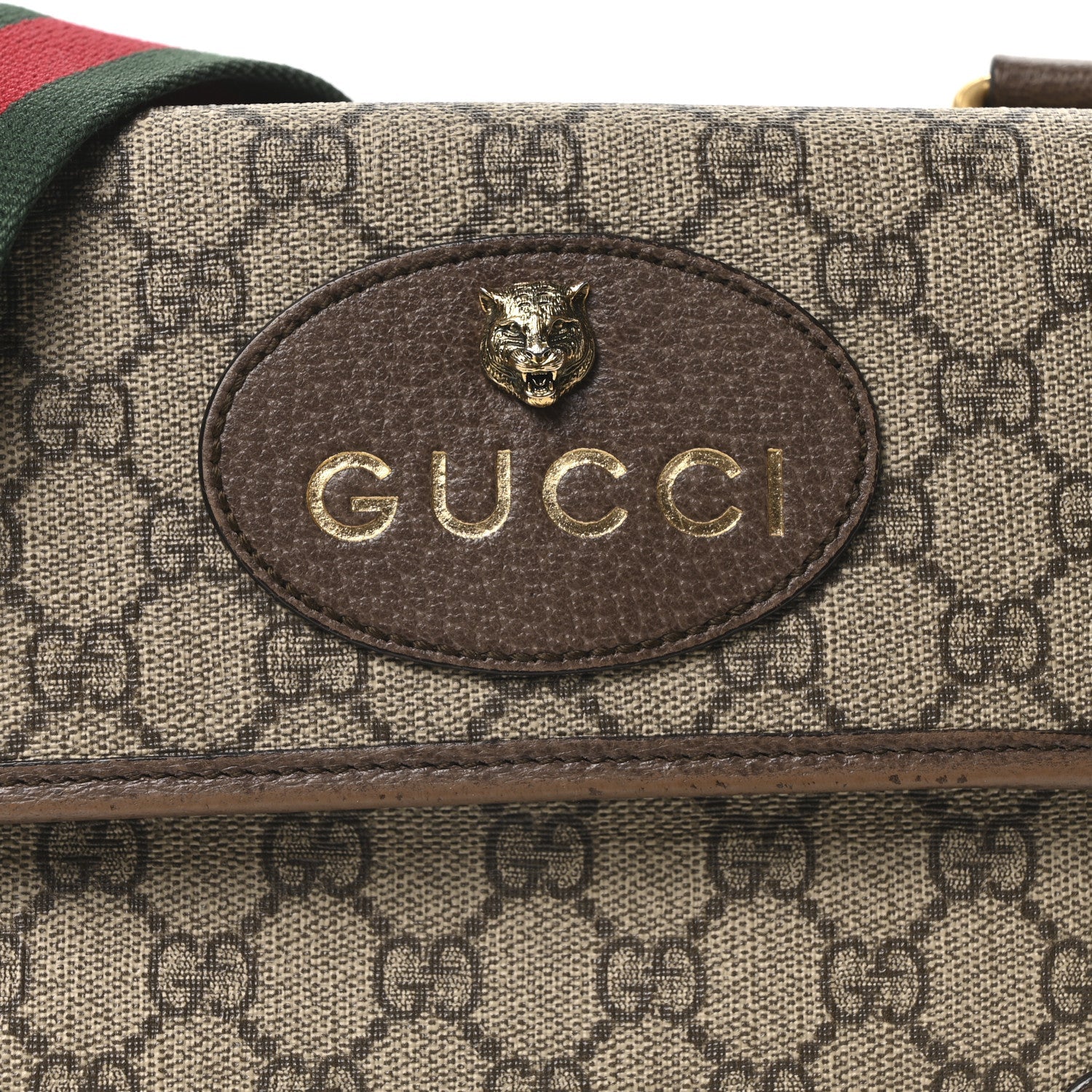 GG Supreme Monogram Web Small Neo Vintage Double Flap Messenger Bag Beige New Acero