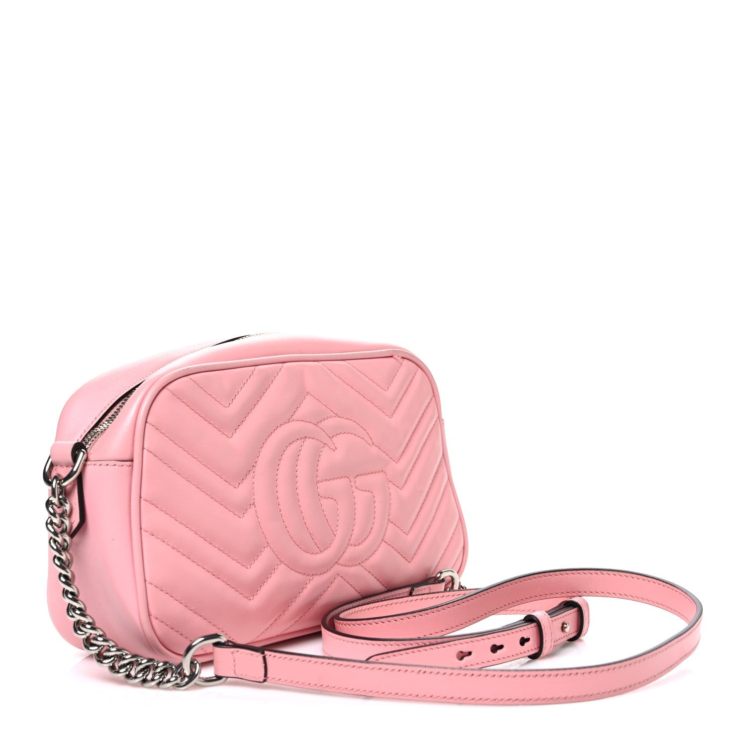 Calfskin Matelasse Small GG Marmont Camera Bag  Wild Rose