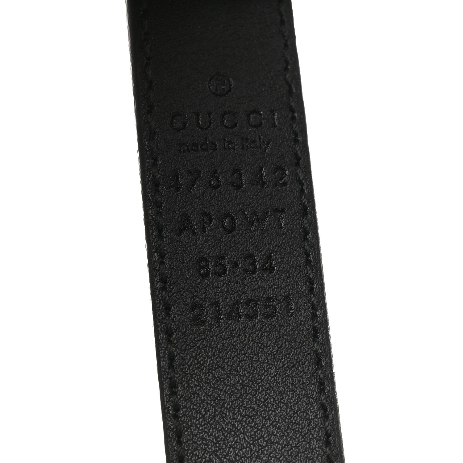 Moon Calfskin Pearl Double G 20mm Belt 85 34 Black Cream