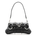 Nappa Vertical Matelasse Small Maxi Horsebit Chain Shoulder Bag Black