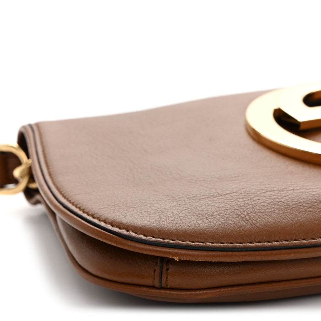 Roxy Calfskin Blondie Chain Shoulder Flap Bag Blondie Cognac