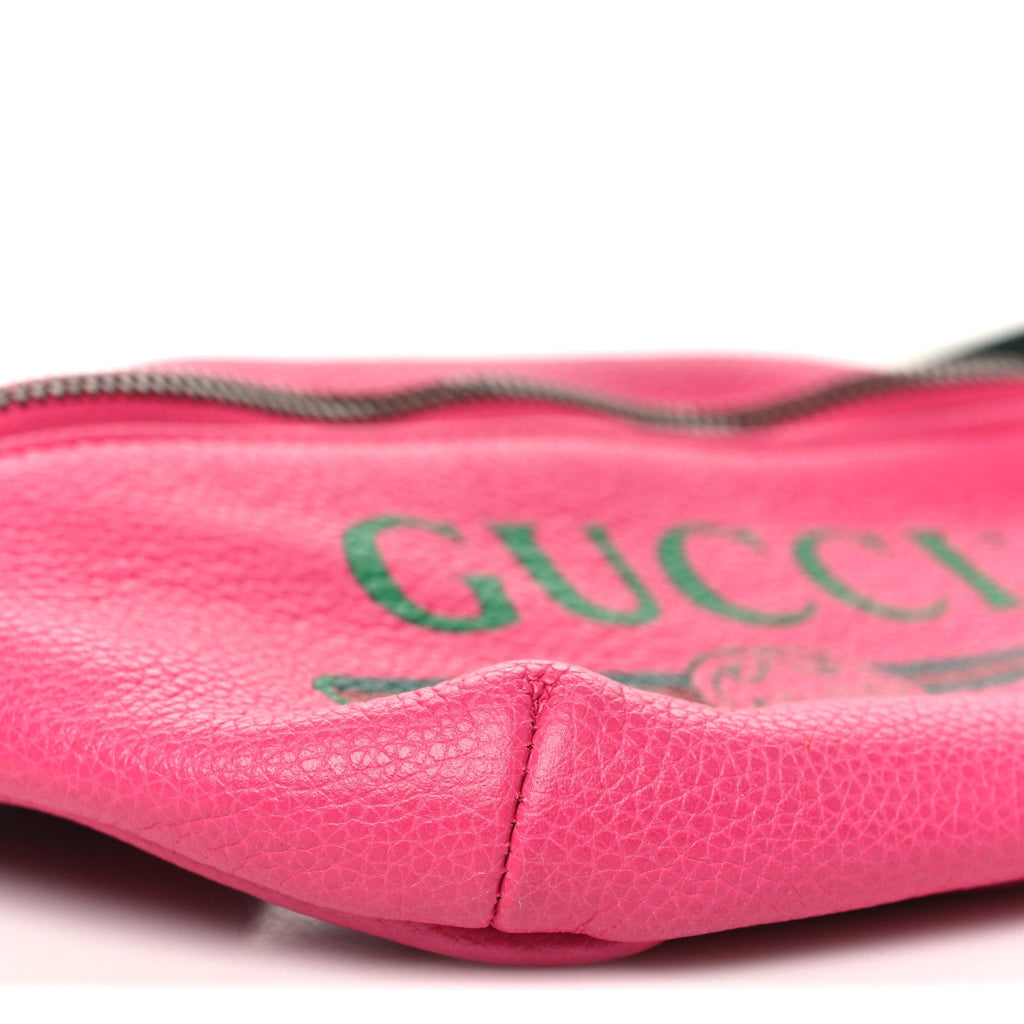 Grained Calfskin Small Logo Belt Bag Box Pink Green