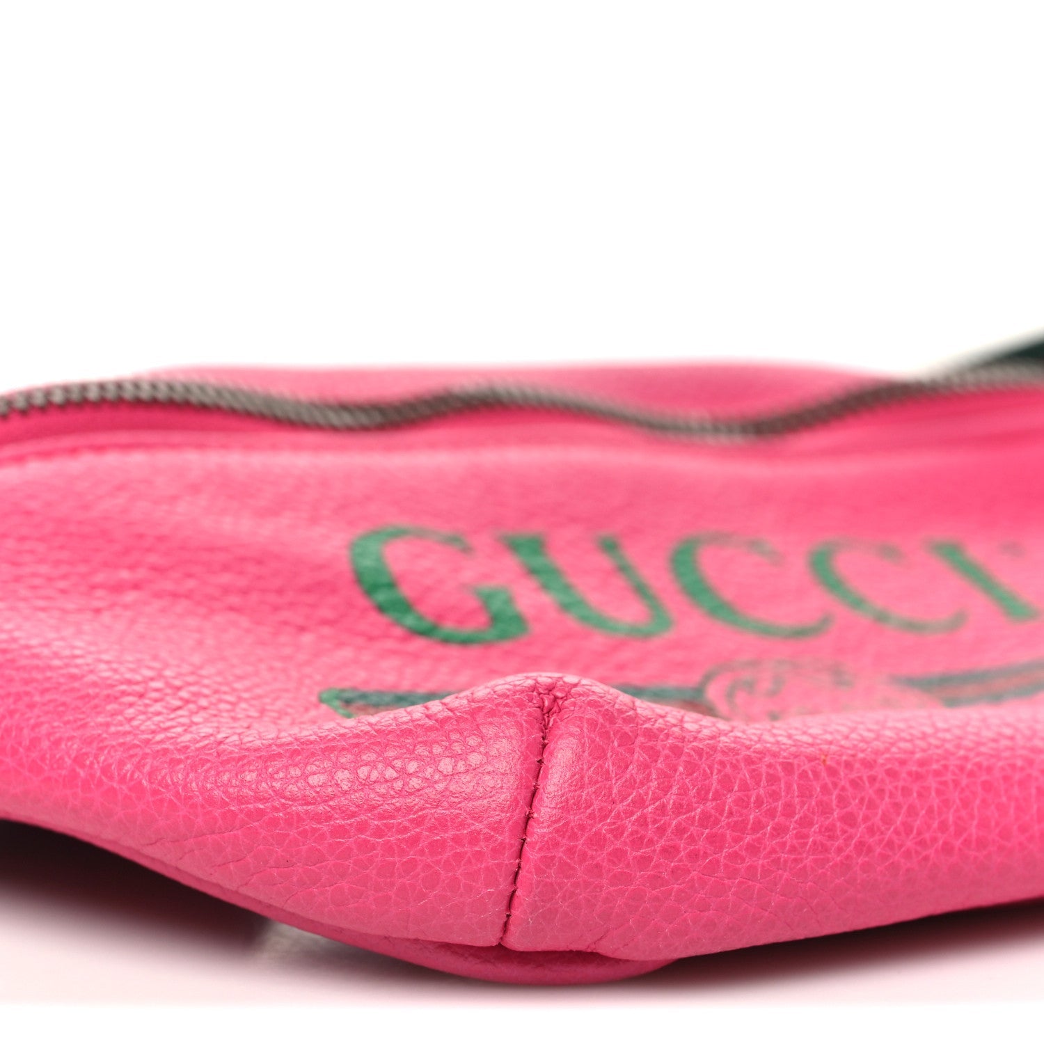 Grained Calfskin Small Logo Belt Bag Box Pink Green