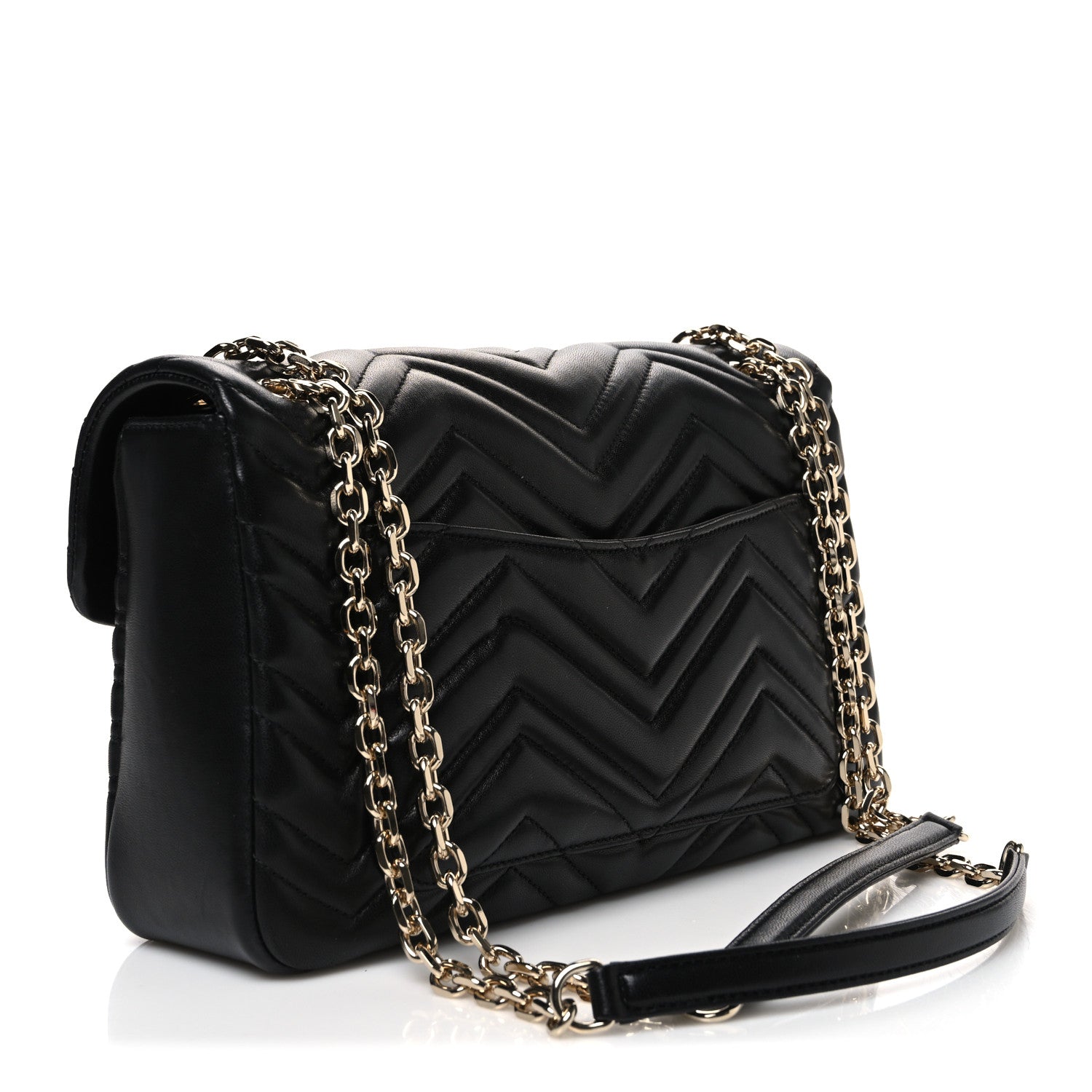Lambskin Matelasse Large GG Marmont Shoulder Bag Black